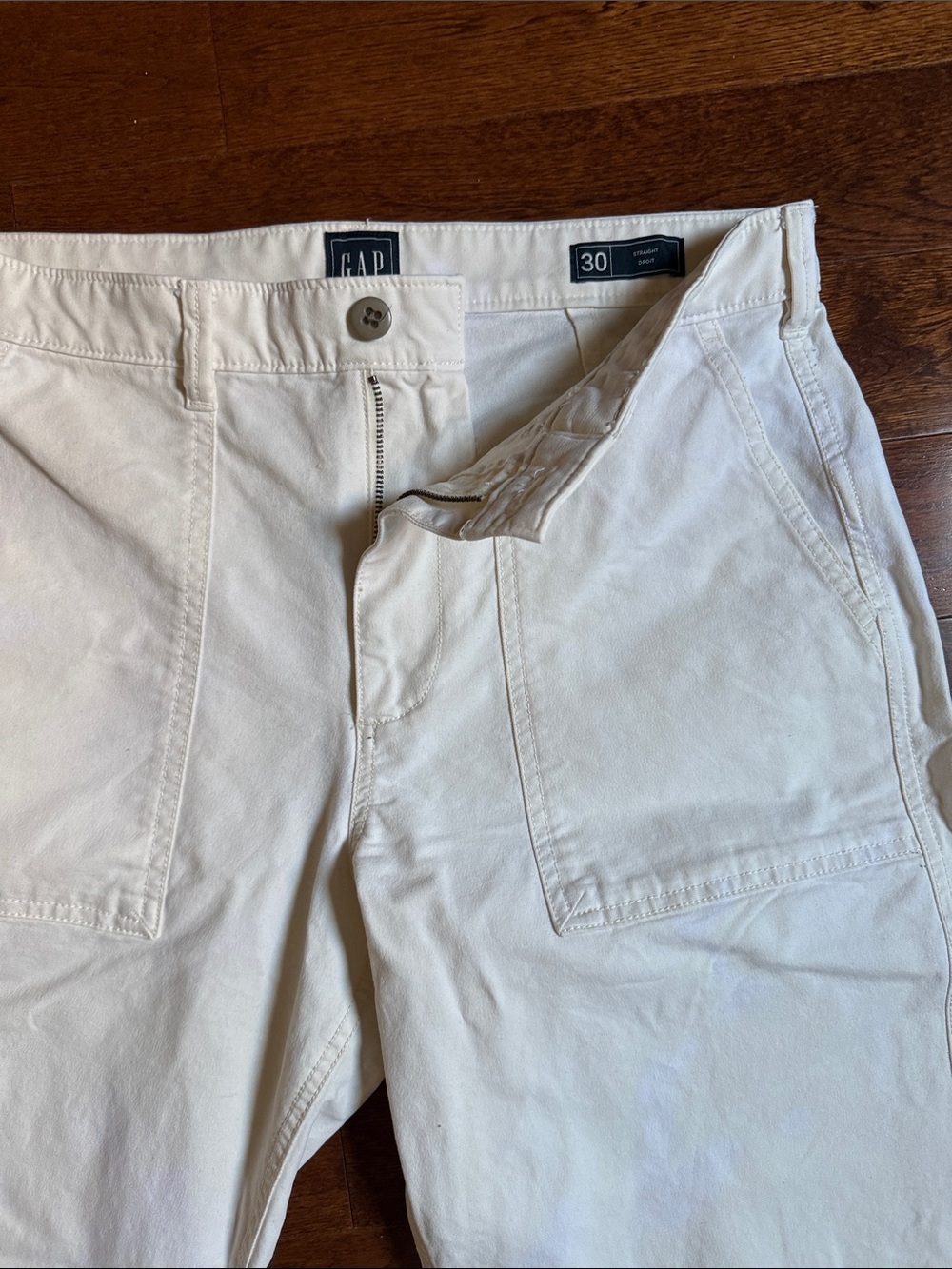 GAP Off-White Cotton Utility Pants